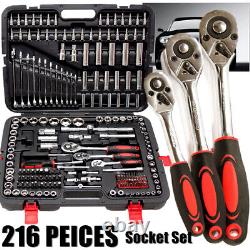 1/46/94/216X Socket Wrench Set 1/4&1/2&3/8 Drive Car Motor Repairing Tool Kit