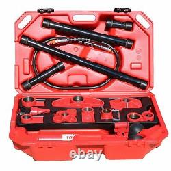10 Ton Portable Hydraulic Auto Body Repair Tool Kit Push Pull Rams Porta Pack