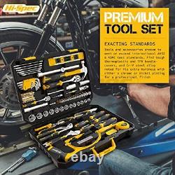 122-Piece Metric Auto Mechanics Tool Kit Set. Perfect for Car, Bike