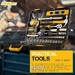 122-Piece Metric Auto Mechanics Tool Kit Set. Perfect for Car, Bike