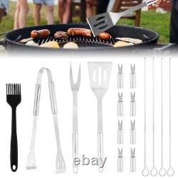 16 PCS Stainless Steel BBQ Tools Set Outdoor Cooking Barbecue Utensil Grill Kit
