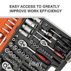 172Pcs Professional Socket Ratchet Wrench Set 1/2 1/4 Drive Car Repair Tool Kit