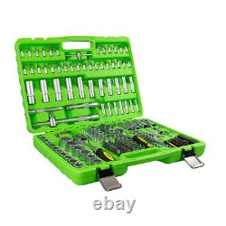 179 PCS Hexagonal Socket Set Multi Tool Kit 1/2 3/8 1/4 Drive