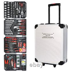 186pcs Tool Set Case Mechanics Kit Box Organize with Castors Toolbox Trolley