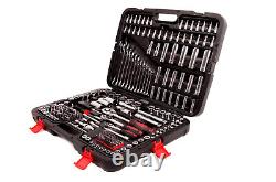 216 PCS Professional Ratchet Spanner Socket Set 1/2 1/4 3/8 Tool Kit +Case UK