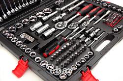 216 PCS Professional Ratchet Spanner Socket Set 1/2 1/4 3/8 Tool Kit +Case UK