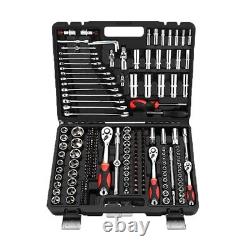 216 Pcs 1/2 3/8 1/4 Socket Wrench Bit Set Ratchet Spanner Car Repair Tool Kit