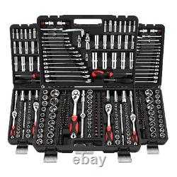 216 Pcs 1/2 3/8 1/4 Socket Wrench Bit Set Ratchet Spanner Car Repair Tool Kit