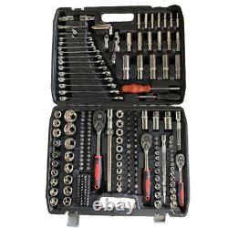 216 Pcs 1/2 3/8 1/4 Socket Wrench Bit Set Ratchet Spanner Car Repair Tool Kit