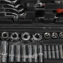 216PCS 1/2 & 1/4& 3/8 Socket Set Household Car Tool Kit Home Repair Set UK