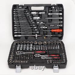 216PCS Professional Ratchet Spanner Socket Set 1/2 1/4 3/8 Tool Kit Wrench UK