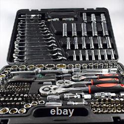 216PCS Professional Ratchet Spanner Socket Set 1/2 1/4 3/8 Wrench Kit Tool