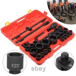 26Pcs Socket Set 3/4 & 1 Drive Car Repair Tool DIY Ratchet Wrench Kit with Box