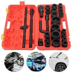 26Pcs Socket Set 3/4 & 1 Drive Car Repair Tool DIY Ratchet Wrench Kit with Box