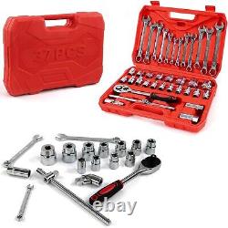 37pcs Spanner Socket Ratchet Wrench Set 1/2 Drive Car Repair Tool Kit Red