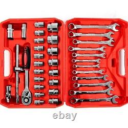 37pcs Spanner Socket Ratchet Wrench Set 1/2 Drive Car Repair Tool Kit Red