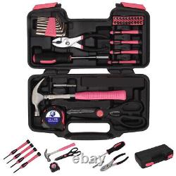 39pc Pink Tool Kit Screwdriver Set in Tool Case Hammer Screwdriver Pliers