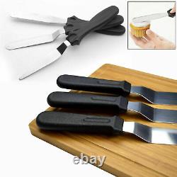 3pcs Stainless Steel Spatula Palette Knife Set Cake Decorating Tools Kit MND