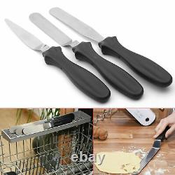 3pcs Stainless Steel Spatula Palette Knife Set Cake Decorating Tools Kit MND