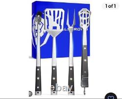 4 Piece Premium Grill Kit Dalstrong Tongs, Spatula, Fork, Silicon Brush