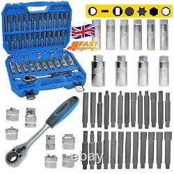 43PCS Car Shock Absorber Strut Nut Removal Tool Kit Go-thru Socket & Ratchet Set