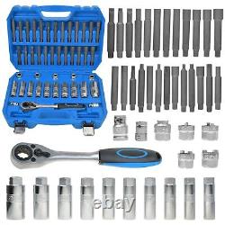 43PCS Car Shock Absorber Strut Nut Removal Tool Kit Go-thru Socket & Ratchet Set