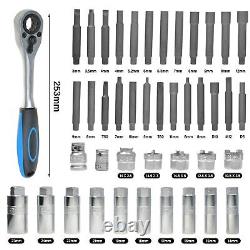 43PCS Car Shock Absorber Strut Nut Removal Tool Kit Go-thru Socket & Ratchet Set