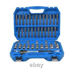 43PCS Car Shock Absorber Strut Nut Removal Tool Kit Go-thru Socket & Ratchet Set