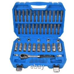 43PCS Shock Absorber Strut Nut Go-Through Socket Ratchet Wrench Bearing Tool Kit