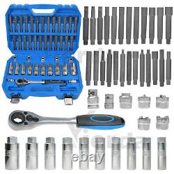 43PCS Shock Absorber Strut Nut Go-Through Socket Ratchet Wrench Bearing Tool Kit