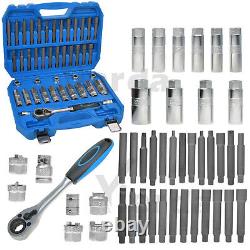 43PCS Shock Absorber Strut Nut Go-Through Socket Ratchet Wrench Bearing Tool Kit