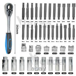 43PCS Shock Absorber Strut Nut Go-Through Socket Ratchet Wrench Bearing Tool Kit