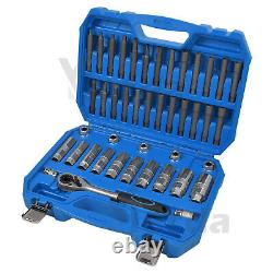 43PCS Shock Absorber Strut Nut Go-Through Socket Ratchet Wrench Bearing Tool Kit