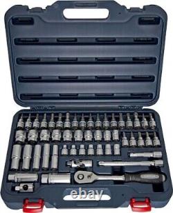 52 Piece Socket Set Kit Tool Set Ratchet Wrench Case 3/8 DRIVE OMEGA MECHANIX