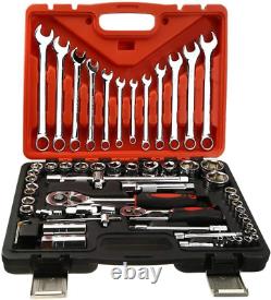 61 Pcs Auto Repair Tool Set Combination Wrench and Drive Socket Tool Kit Set wit