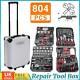 804 Pcs Tool Set-Socket Case Mechanics Kit Box Organize Castors Toolbox Trolley