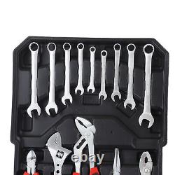 804 Pcs Tool Set-Socket Case Mechanics Kit Box Organize Castors Toolbox Trolley