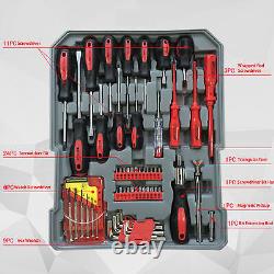 804 Pcs Tool Set-Socket Case Mechanics Kit Box Organize Castors Toolbox Trolley