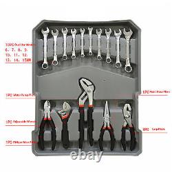 804 Pcs Tool Set-Socket Case Mechanics Kit Box Organize Castors Toolbox Trolley