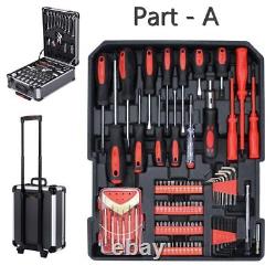 810 Pcs Tool Set Case Mechanics Kit Box Organize Castors Toolbox