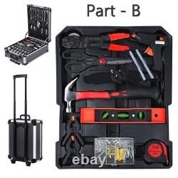 810 Pcs Tool Set Case Mechanics Kit Box Organize Castors Toolbox