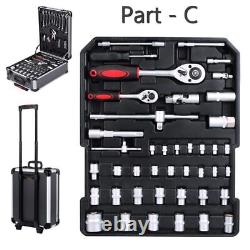 810 Pcs Tool Set Case Mechanics Kit Box Organize Castors Toolbox