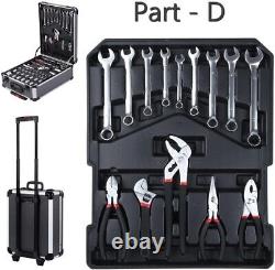 810 Pcs Tool Set Case Mechanics Kit Box Organize Castors Toolbox Trolley + Free