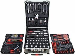 810 Pcs Tool Set Case Mechanics Kit Box Organize Castors Toolbox Trolley + Free