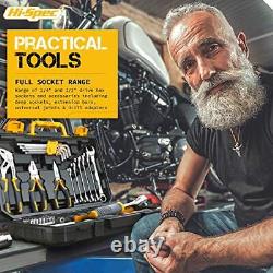 89 Piece Auto Mechanics Tool Kit Metric Sockets Ratchet Set & Hand High Quality