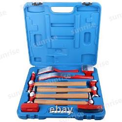 9 Pcs Car Dent Auto Body Panel Repair Tool Kit Wooden Handles Beating Hammers UK