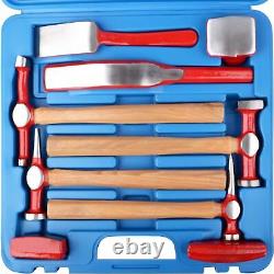 9pcs Auto Body Repair Tool Kit, Hammer Dolly Set with Case & Hickory Handles