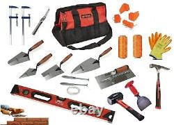 BRICKLAYERS TOOLS Plastering Trowels, Hammer Line pins F clamps 100m line UK Kit