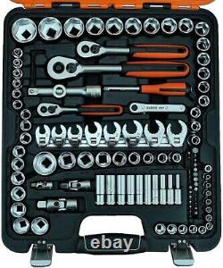 Bahco S138 1/4, 3/8 & 1/2 Ratchet, Socket, Bar, Crow Foot, Spanner Tool Kit Set