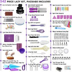 Cake Decorating Supplies Kit Set of 542, Baking Pastry Tools with 3 Packs Cake